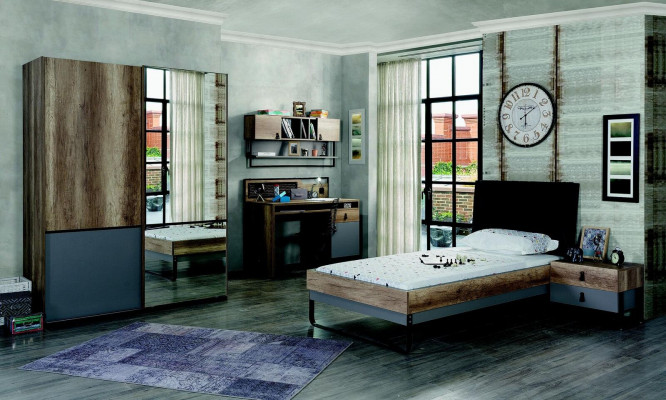Bett Jugendzimmer Kinderzimmer Design Möbel Betten Schlafzimmer Braun
