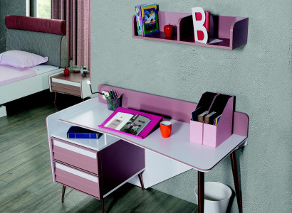 Schreibtisch Holz Rosa Tisch Schreibtische Regal Möbel Jugendzimmer Design