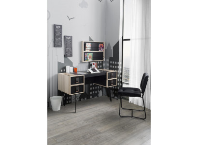 Moderner Schreibtisch Mit Jugendzimmer Wandregal Designer Möbel Schwarz Neu
