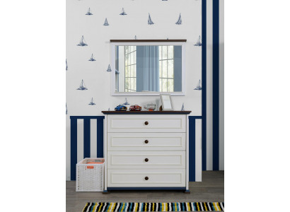 Kommode mit Spiegel Schubladen Holz Kommoden Jugendzimmer Sideboard