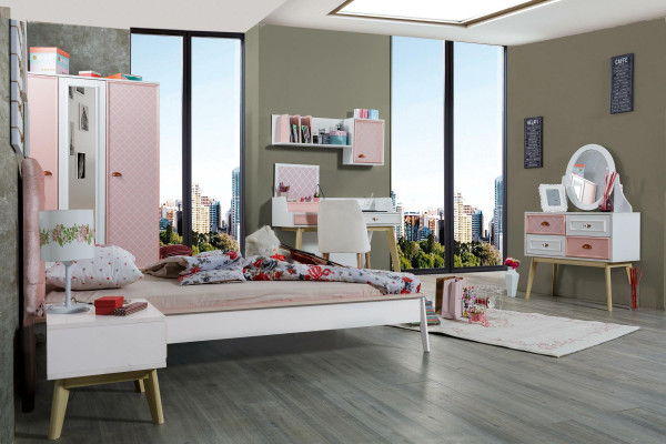 Schreibtisch Wandregal Holz Kinderzimmer Schreibtische Zimmer Möbel Design Rosa