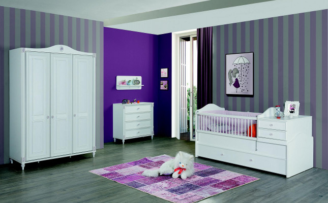 Kinderzimmer Modern Kommode mit Spiegel mit Schubladen Möbel Designer Zimmer 