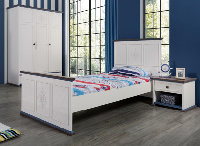Jugendzimmer Bett Nachttisch Möbel Kleiderschrank Komplette 3tlg.