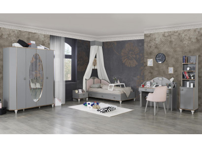 Kinderzimmer Möbel 5tlg Set Design Bett Nachttisch Kleiderschrank 