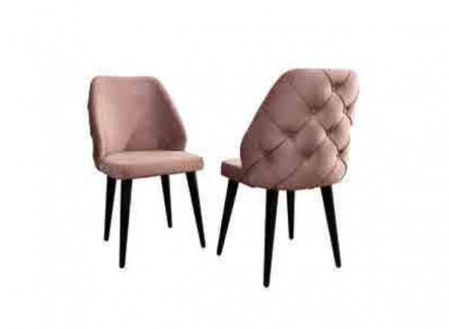 Hölzerne gepolsterte Stuhl beige zurück Chesterfield schwarzen Beinen  Esszimmer