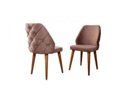 Hölzerne gepolsterte Stuhl beige zurück Chesterfield auf Holzbeine für Esszimmer