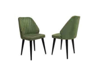 Grüner Stuhl auf schwarzen Holzbeinen für das Esszimmer neu komfortables Modell