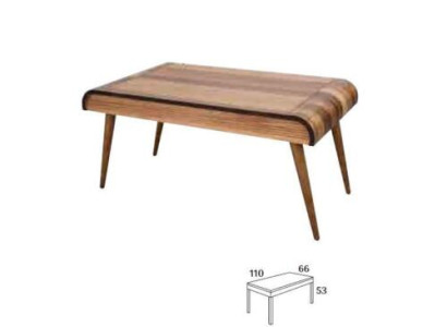 Holz Couchtisch auf Holzbeinen für Ihr Wohnzimmer Original Designmodell Neu