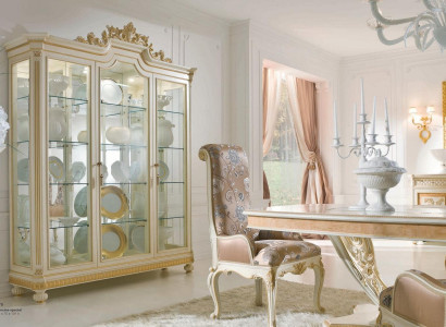 Vitrine Schränke Vitrinen Holz Luxus Wohnzimmer Möbel Schrank Beige