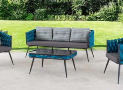 Terrassen Garnitur Luxus Sofagarnitur Dreisitzer Zweisitzer Couchtisch