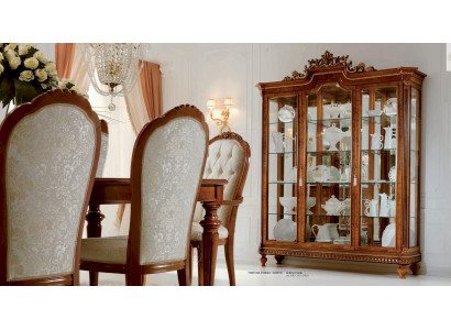Vitrine Schränke Vitrinen Holz Luxus Wohnzimmer Möbel Schrank Braun