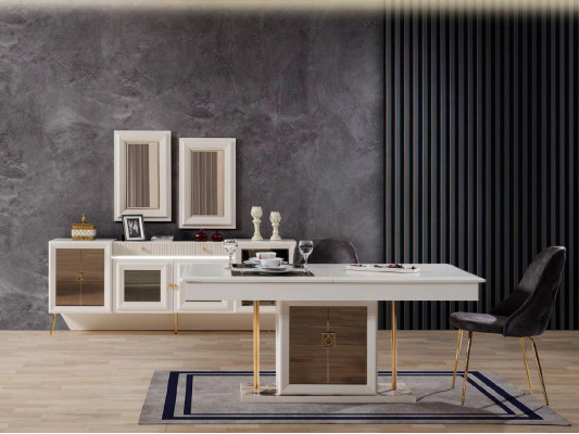 Komplett Set Esstisch 6xStühle Esszimmer Set Ess Gruppe Holz Tisch 9tlg