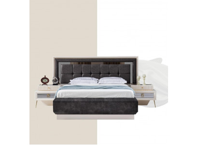 Schlafzimmer Modern Holz Textil Betten Bett Polsterbett Luxus Doppel 