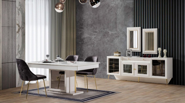 Sideboard mit Spiegel Holz Massiv Schubladen Wohnzimmer Sideboards