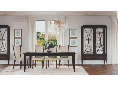 Garnitur Esszimmer Esstisch Ausziehbar Stühle Kommode Vitrine Set 7tlg