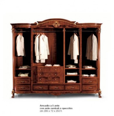 Kleiderschrank Schränke Schlafzimmer Holz Möbel Schrank Braun Groß