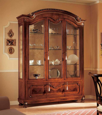 Vitrine Schränke Vitrinen Braun Luxus Schrank Wohnzimmer Holz Glas