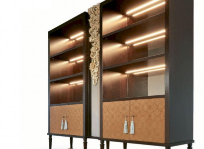 Vitrine Schränke Braun Vitrinen Luxus Schrank Büro LED Wohnzimmer