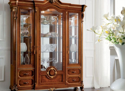 Vitrine Luxus Schränke Vitrinen Holz Wohnzimmer Möbel Schrank Braun
