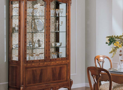 Vitrine Schränke Braun Luxus Wohnzimmer Schrank Holz Glas