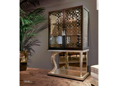 Hausbar Barschrank Bar Weinregal Weinschrank Schrank Vitrine Gold