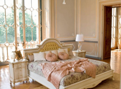 Bett Doppelbett Chesterfield Luxus Stoff Schlafzimmer Beige Betten 