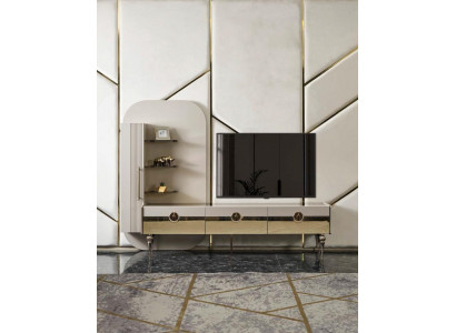 Luxus Wohnwand Italienische Stil TV Ständer Sideboard Grau Wohnzimmer