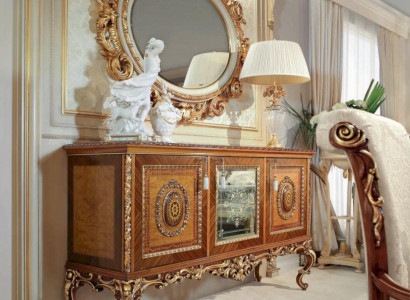 Wandspiegel Spiegel Gold Oval Barock Wohnzimmer Design