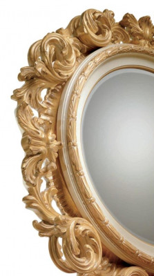Wandspiegel Spiegel Luxus Holz Gold Barock Schlafzimmer Oval 154x127