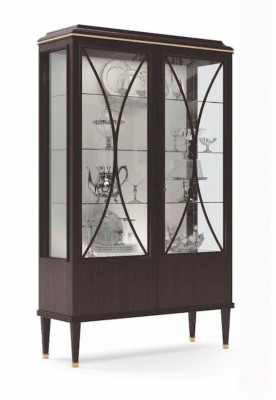 Vitrine Schränke Braun Vitrinen Luxus Schrank Holz Glas Wohnzimmer