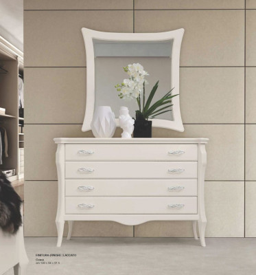 Garnitur Kommode Spiegel Sideboard Schränke Schlafzimmer Weiß Luxus