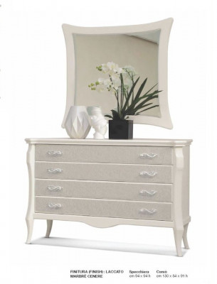 Garnitur Kommode Spiegel Sideboard Schränke Schlafzimmer Weiß Luxus