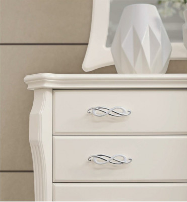 Garnitur Kommode Spiegel Sideboard Schränke Schlafzimmer Weiß Luxus