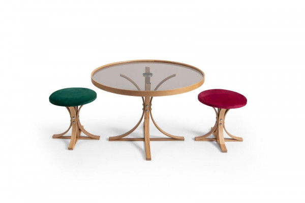 Wohnzimmer Set Couchtisch 2x Hocker Luxus Möbel Tisch Kaffee Modern