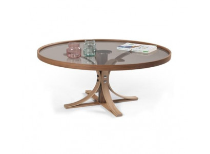 Couchtisch Braun Holz Designer Kaffee Tisch Wohnzimmer Glastisch Möbel