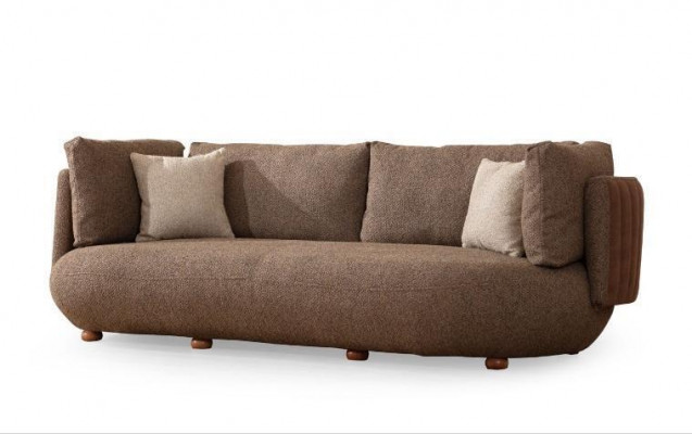 Brauner 3-Sitzer Wohnzimmer 3-er Polster Sofas Ledercouchen Luxus Möbel