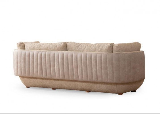 Hellbeiges Polstersofa Wohnzimmer Einrichtung Designer 3-Sitzer Couch