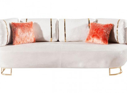 Weißes Edelstahl Dreisitzer Moderne Polster Couchen Wohnzimmer Sitzer