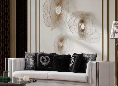 Weißes Modernes Textil Sofa Wohnzimmer 3-Sitzer Luxuriöse Polster Couch