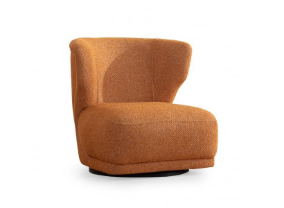 Oranger Polstersessel Wohnzimmer Einsitzer Stilvoller Relaxsessel 