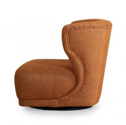 Oranger Polstersessel Wohnzimmer Einsitzer Stilvoller Relaxsessel 