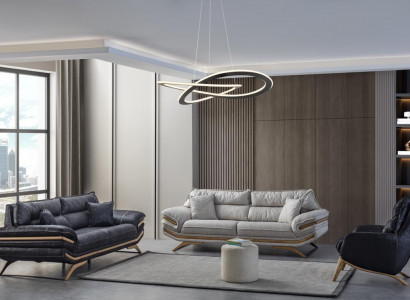 Exklusive Wohnzimmer Set Besteht aus 2x 3-Sitzer Sofas und Sessel 3tlg