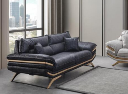 Stilvoll 3-Sitzer Sofa Exklusive Schwarz farbe Luxus Möbel in Wohnzimmer