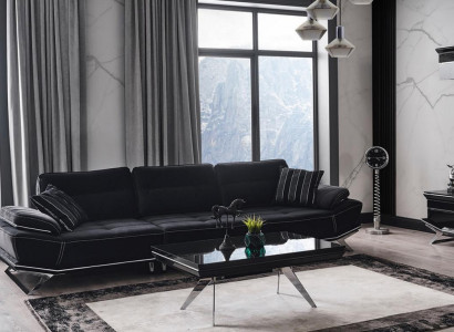 Modern Schwarz Farbe 3-Sitzer Sofa Komfort und Stil in einem Ensemble