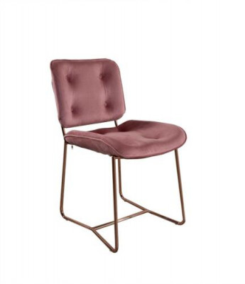 Rosa Lehnstuhl Designer Einsitzer Stuhl Polstersitzer Metallstuhl