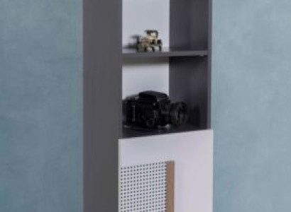 Schrank Holz Bücherschrank Jugendzimmer Grau Schränke Regal Möbel Neu