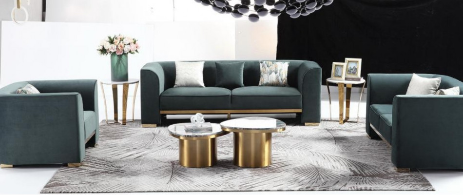 Rund Tisch Couch Marmor Runde Tische Beistell Edelstahl Doppel Set 2tlg Möbel