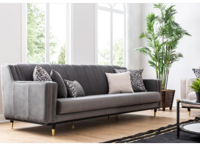 Klassische Grau Sofa 3 Sitz Sofas Sitz Design Couch Dreisitzer Luxus Möbel Stil