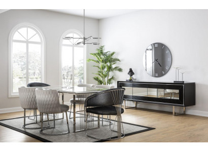 Essgruppe Esszimmer Garnitur Esstisch Set Sideboard Luxus Möbel 4 Stühle Tisch