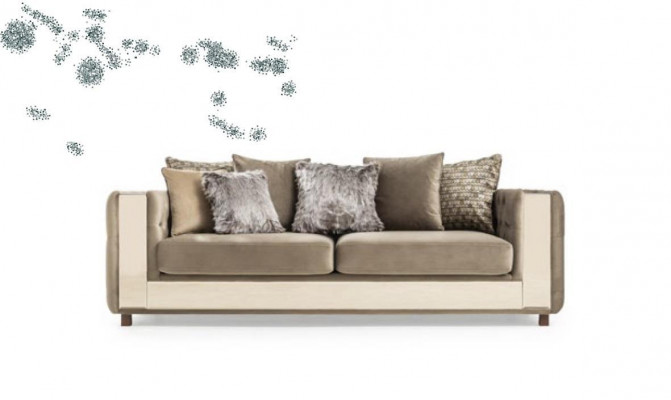 Chesterfield Sofa 4 Sitz Wohnzimmer Modern Design Blau Sofas Textil Couchen